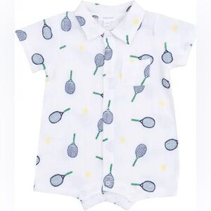 Angel Dear Unisex Tennis Print Polo Romper